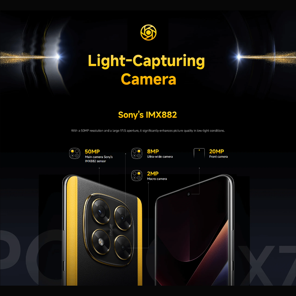 Xiaomi POCO X7 | 6.67 inches, AMOLED | 50MP Main Camera | Mediatek Dimensity 7300 Ultra (4 nm) | Li-Po 5110 mAh
