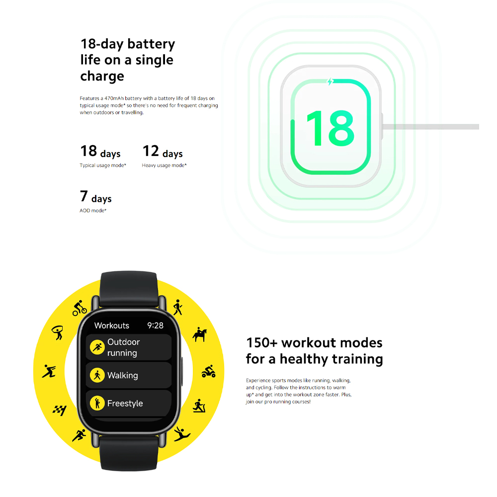Xiaomi Redmi Watch 5 Lite | 1.96" AMOLED | up to 18 days battery | built-in GNSS