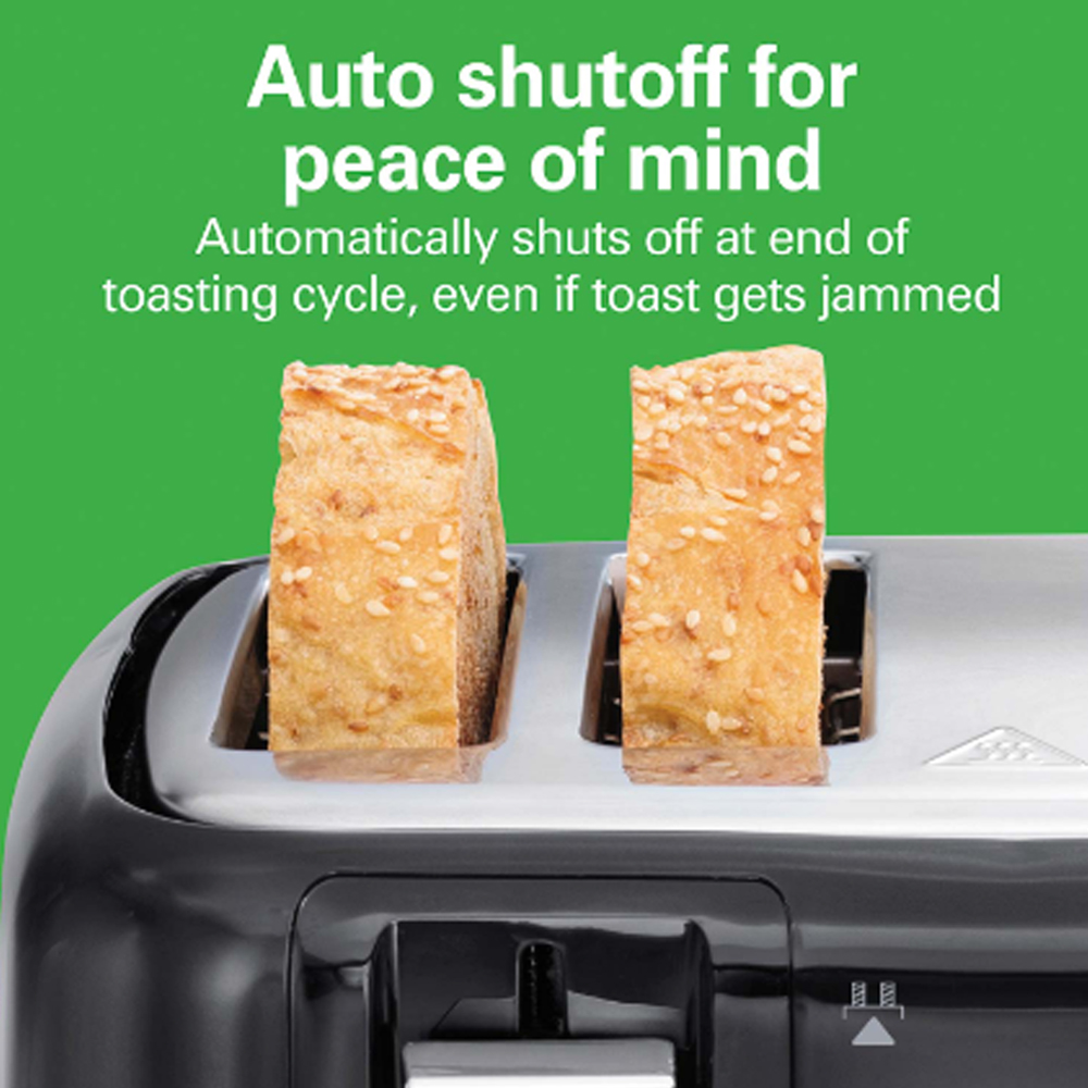 HAMILTON BEACH 4 Slices Toaster 24217G | 4 extra-wide slots | Auto shutoff | Easy-clean crumb trays | 2  Year General Warranty