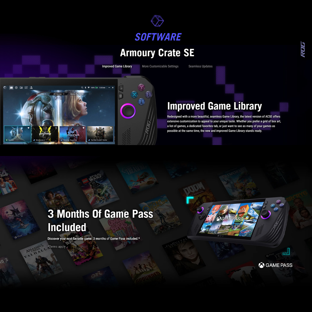 ASUS 12GB+12GB+1TB ROG Ally X (2024) | RC72L-ANH012W | AMD Radeon™ Graphics | Windows 11 Home | 120Hz Refresh Rate