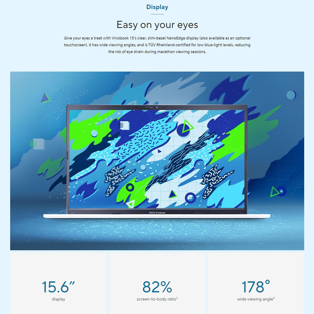 ASUS Vivobook 15  Laptop A1502Z-ABQ2141WS | Intel Core i5-12500H | 8GB+512GB SSD | 15.6-inch FHD | Windows 11 | Laptop with 2 Years Warranty