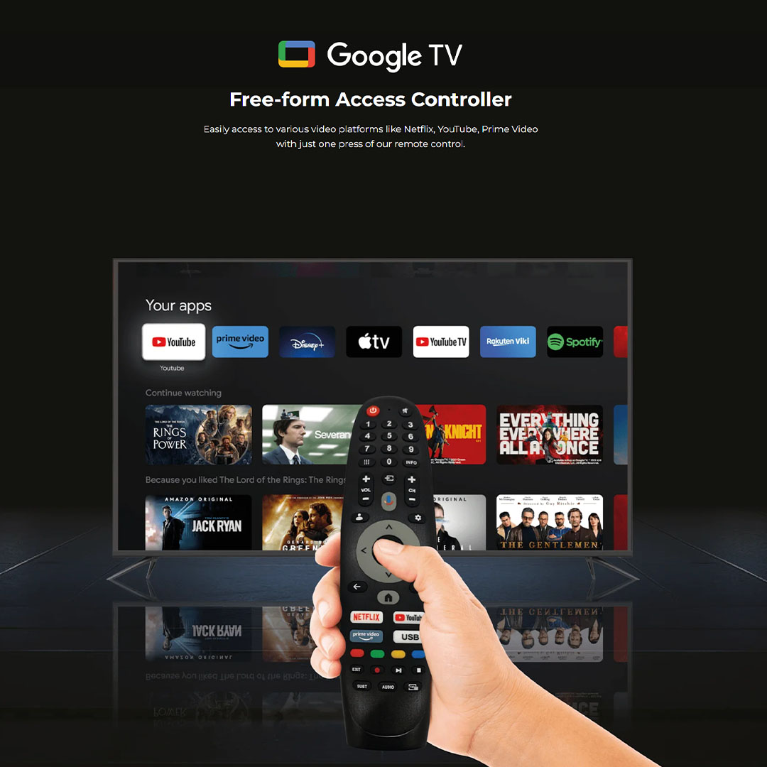 Caixun 50"/55:/65" 4K LED Google TV (ProViXio) C50V1UG/C55V1UG/C65V1UG | Dual High-Power Speakers | Stunning 4K Resolution | Bezel-less Frame | Smart TV with 3 Year Warranty