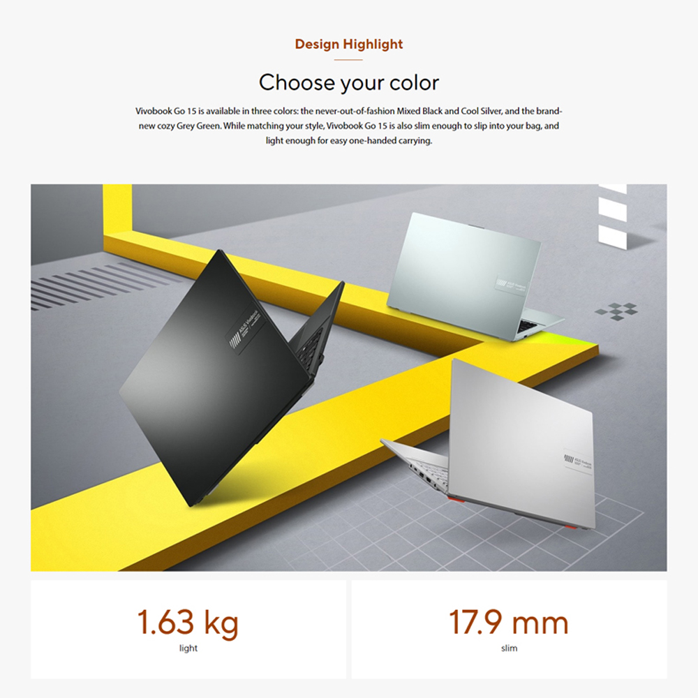 ASUS Vivobook Go 15  Laptop E1504F-ANJ468WS | ASUS Webcam Shield | ASUS AI Noise Cancelation | ASUS WiFi Master | 2  Year General Warranty