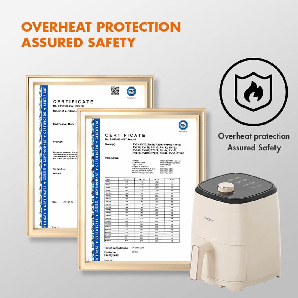 Gaabor 4L Air Fryer Parameters AF40M-BK03A | 360° Circulating Hot Air | One-Turn Timing | Easy to Clean | 1  Year General Warranty