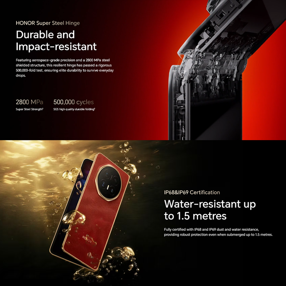 HONOR Magic V6  16GB+512GB / 16GB+1TB |Qualcomm Snapdragon® 8 Elite Gen 5 | 80W + 66W Dual SuperCharge |  IP68 & IP69