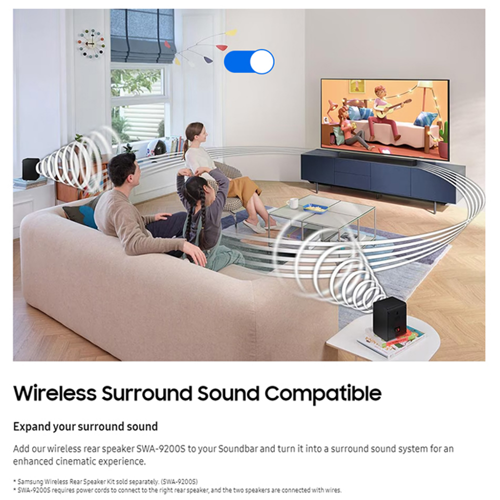 SAMSUNG 25W 2.1ch B-Series Soundbar with Subwoofer  HW-C450/XM | Subwoofer Included | Bass Boost | Adaptive Sound Lite | 1  Year General Warranty