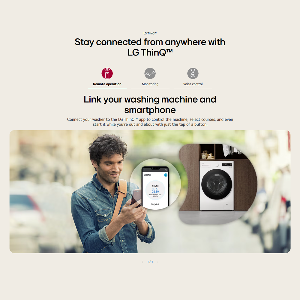 LG 15KG/8KG Front Load Washer Dryer with AI Direct Drive F2515RNEG | TurboWash |  Deep-learning AI Inverter | Reduced Noise and Vibrations