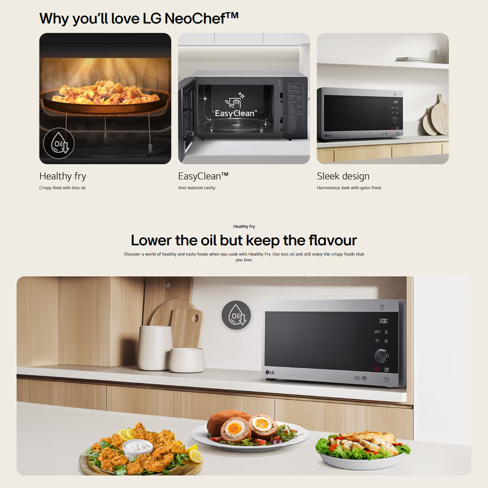 LG 42L NeoChef Smart Inverter Grill Microwave Oven MH8265CPW | Smart Inverter | Fast Cooking | Stable Working