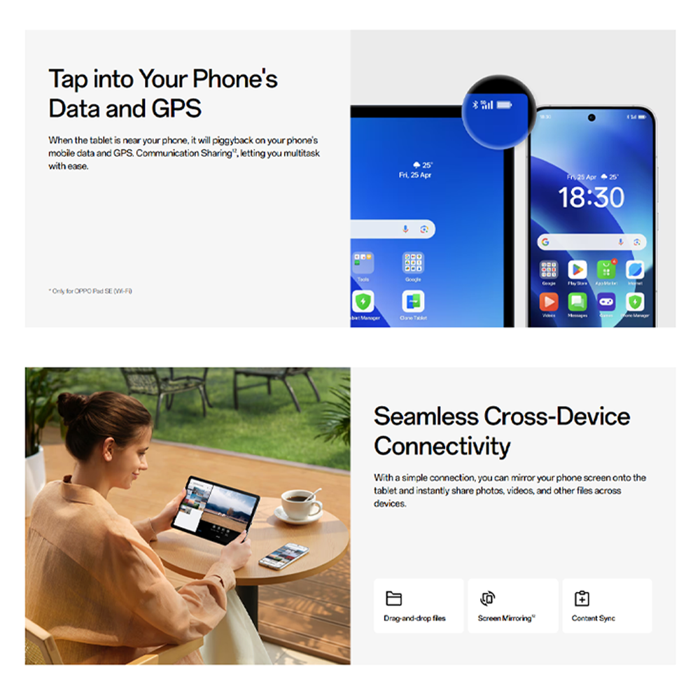 OPPO Pad SE LTE 4GB+128GB Starlight Silver | 9340mAh Long-Lasting Battery | lmmersive Eye-Care Display | Personalized Kids Mode