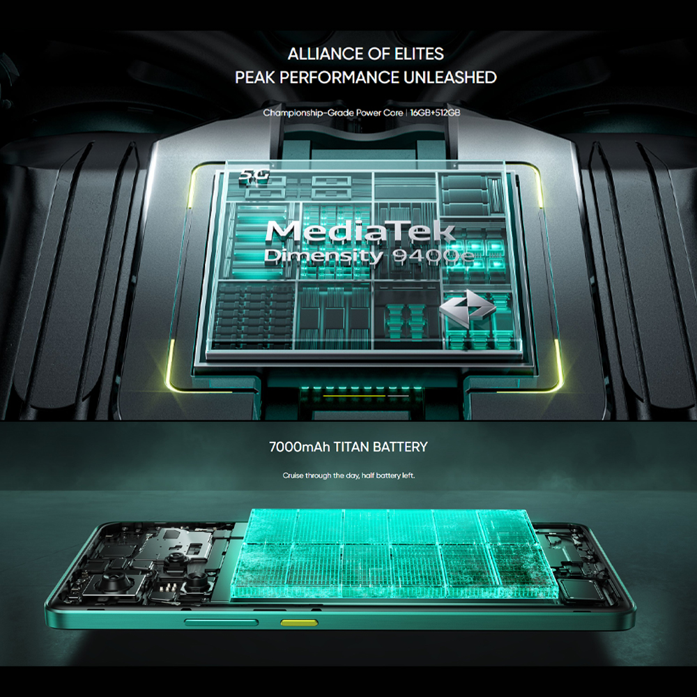 realme GT 7 Dream Edition 16GB+512GB | 6.78 inches, LTPO AMOLED | 50MP Main Camera | Mediatek Dimensity 9400e (4 nm) | Android 15, Realme UI 6.0 | Li-Po 7000mAh, 120W wired