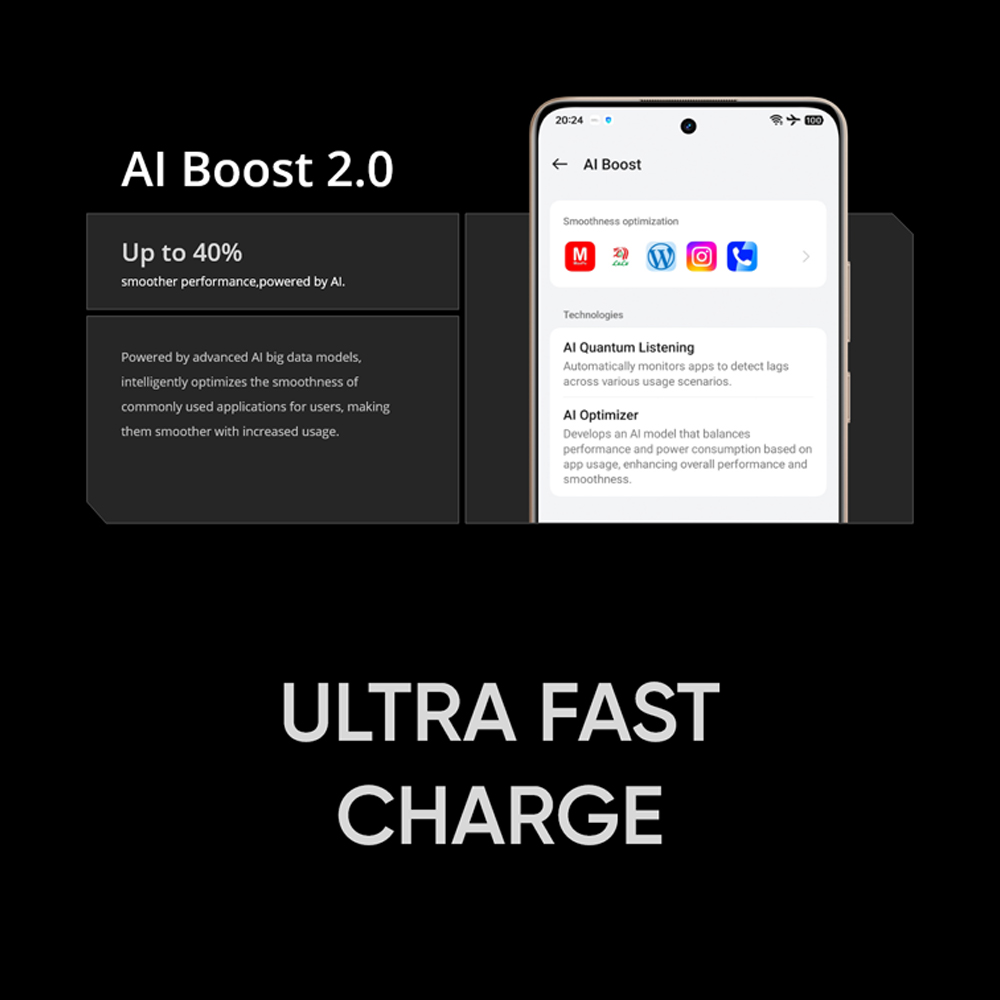 realme 13+ 5G 12GB+256GB/ 12GB+512GB | Android 14, Realme UI 5.0 | MediaTek Dimensity 6300 5G | 5000mAh, 80W Ultra Charge