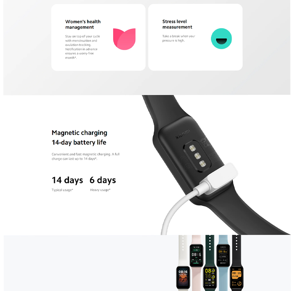 Xiaomi Smart Band 8 Active | 50+ sports modes | All-day sleep, heart rate and SpO2 monitoring | 100+ Watch Faces To Match Any Style | 1  Year General Warranty