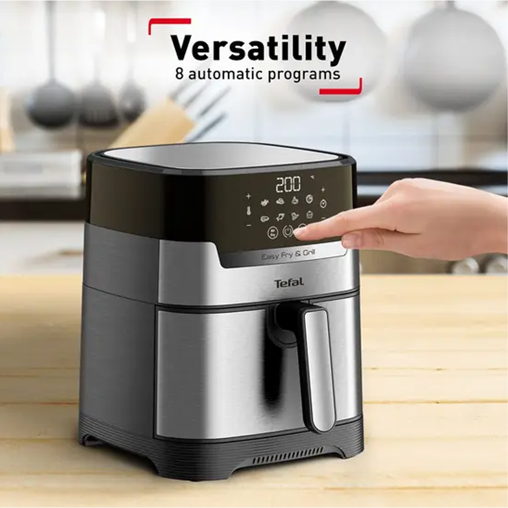 Tefal 4.5L Easy Fry & Grill Digital Air Fryer EY505D | 2-in-1 air fryer | Grill technology | Extra Crisp air-frying | Precision touchscreen