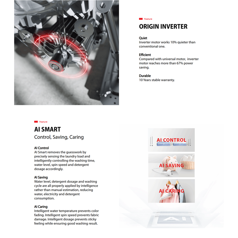 TOSHIBA 7KG/8.5KG AROMA+ Front Load Origin Inverter Washing Machine TW-T21BU80UWM(MG)/TW-T21BU95UWM(MG) | Ultra Fine Bubble | Steam Wash