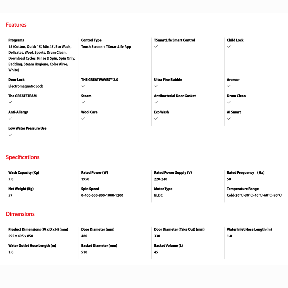 TOSHIBA 7KG/8.5KG AROMA+ Front Load Origin Inverter Washing Machine TW-E70BUT21UWM(WW) / TW-E85BUT21UWM(WW) | AROMA+ - 200% | Ultra Fine Bubble