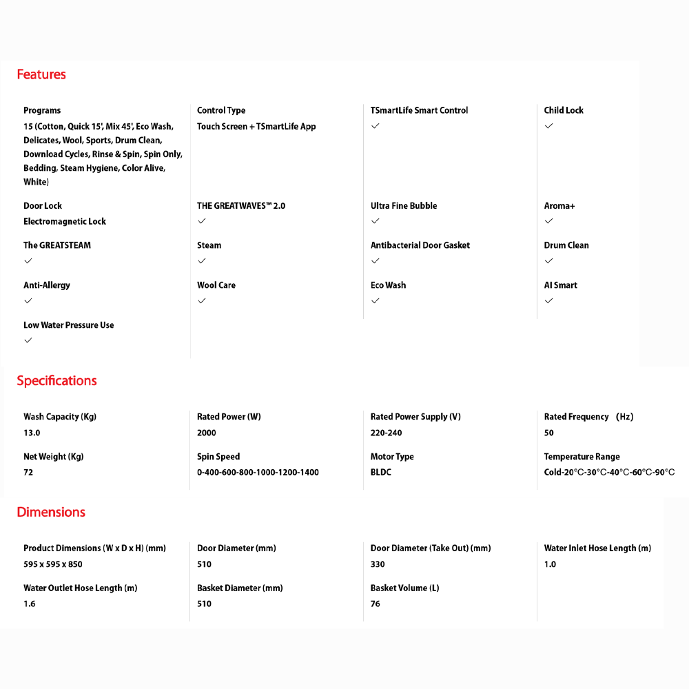 TOSHIBA 13KG AROMA+ Front Load Origin Inverter Washing Machine TW-T21BU140UWM(MG) | AROMA+ - 200% Extra Fragrance | AI Smart