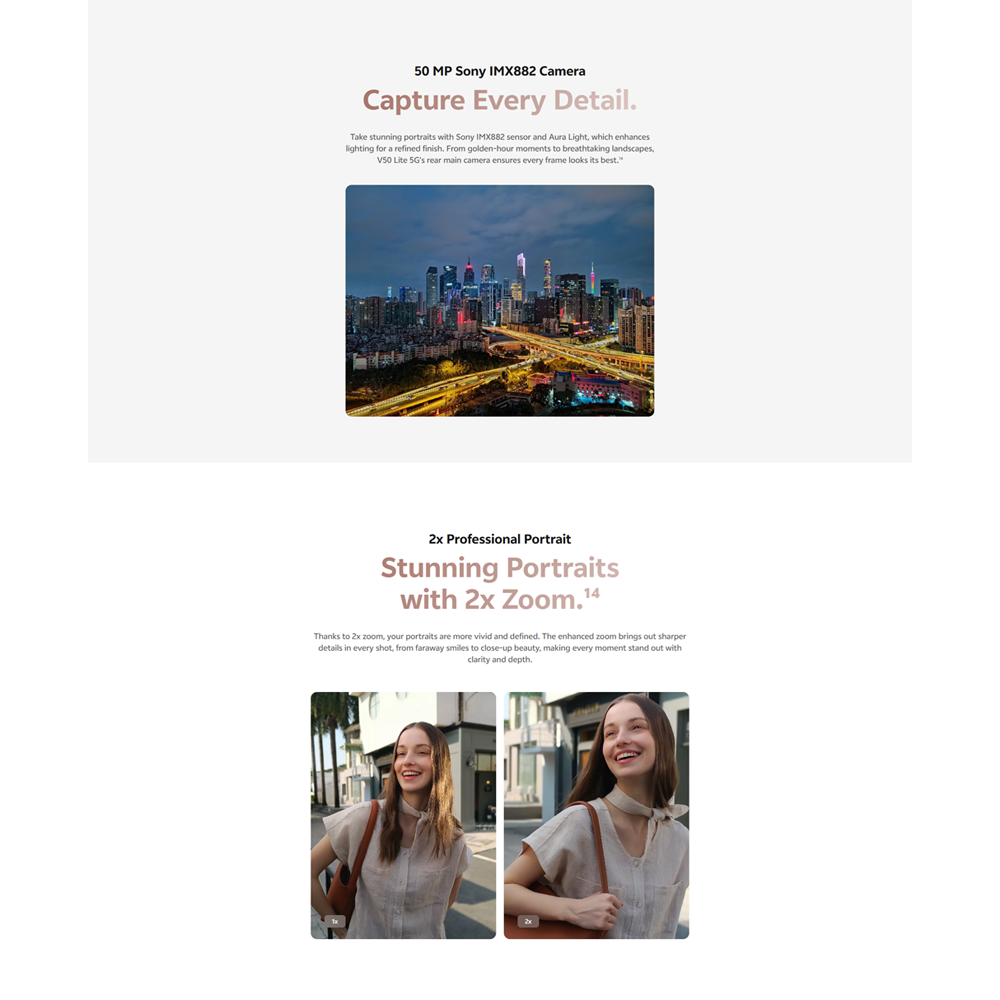 vivo V50 Lite 5G | BlueVolt Battery So Pro | 50 MP Sony Ultra-High Sensitivity Camera | Powerful Ai Function | 6500 mAh, 90W Fast Charge