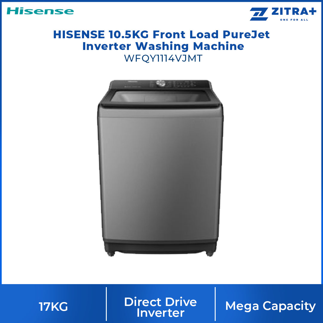 HISENSE 17KG Top Load Washing Machine with Direct Drive Inverter WT5T1715DT | Direct Drive Inverter | Mega Capacity | 3D Windmill Impeller | Connect Life App | Washing Machine with 2 Years Warranty