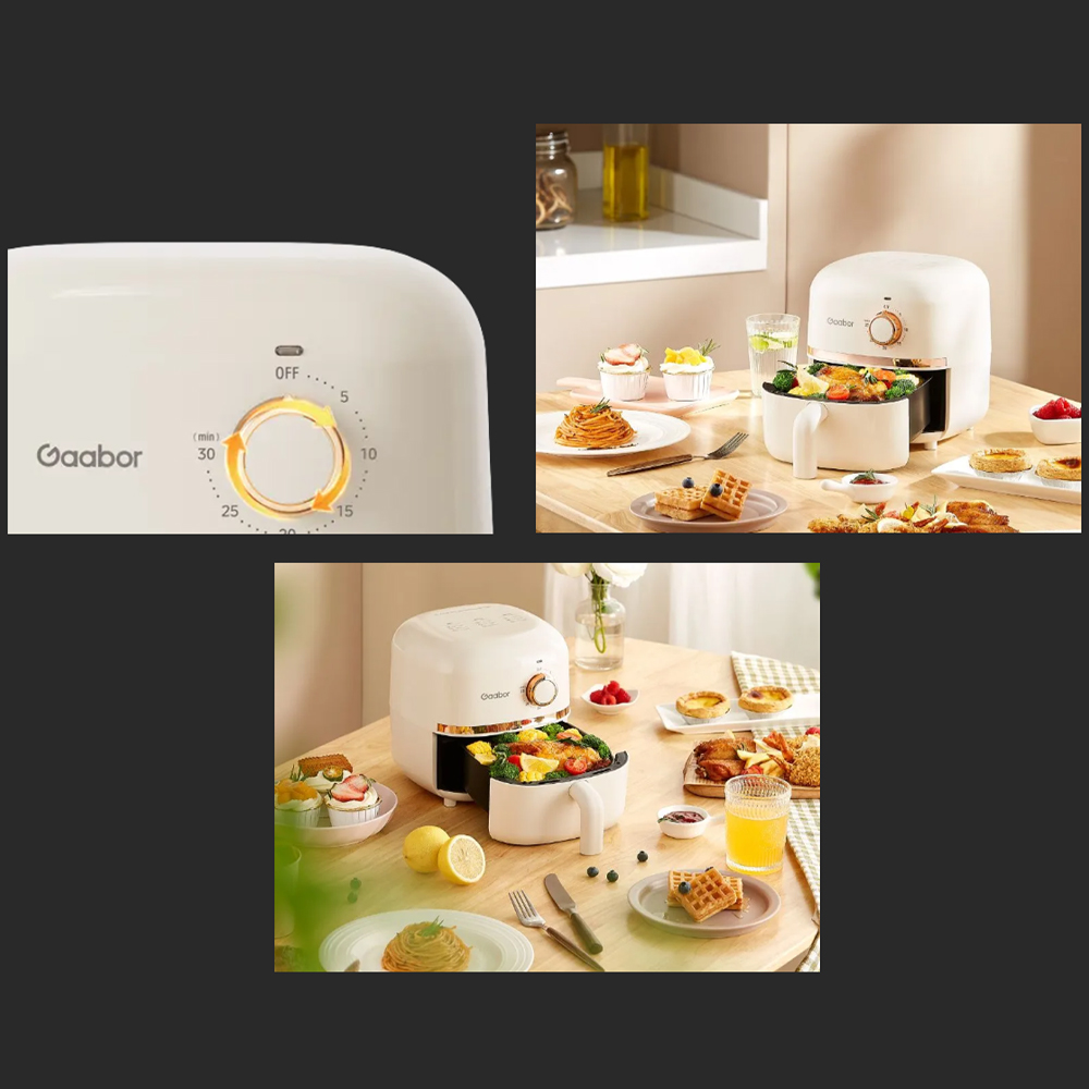 Gaabor 2L Air Fryer Parameters AF20M-YE01A | 360° Circulating Hot Air | Easy The Operating | Easy To Clean | 1  Year General Warranty