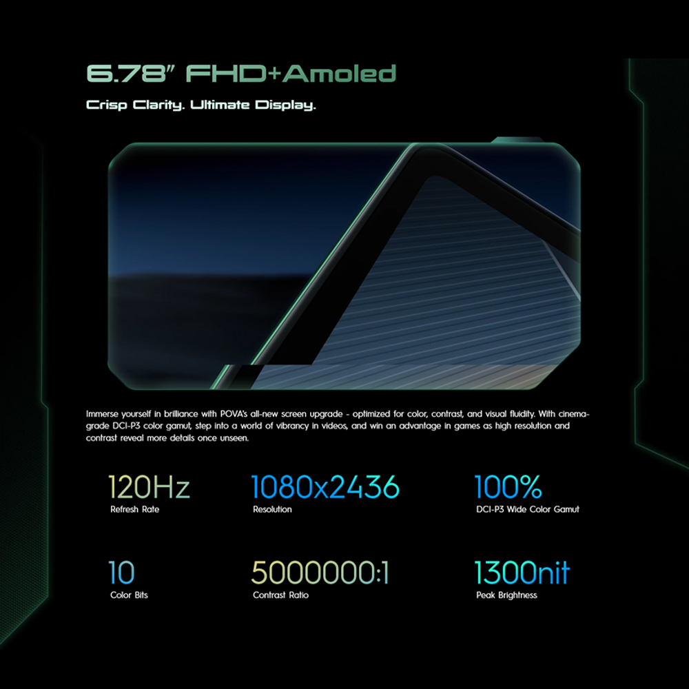 Tecno POVA 6 8GB+256GB | Mediatek Helio G99 Ultimate (6 nm) | Dual Sims | LTE