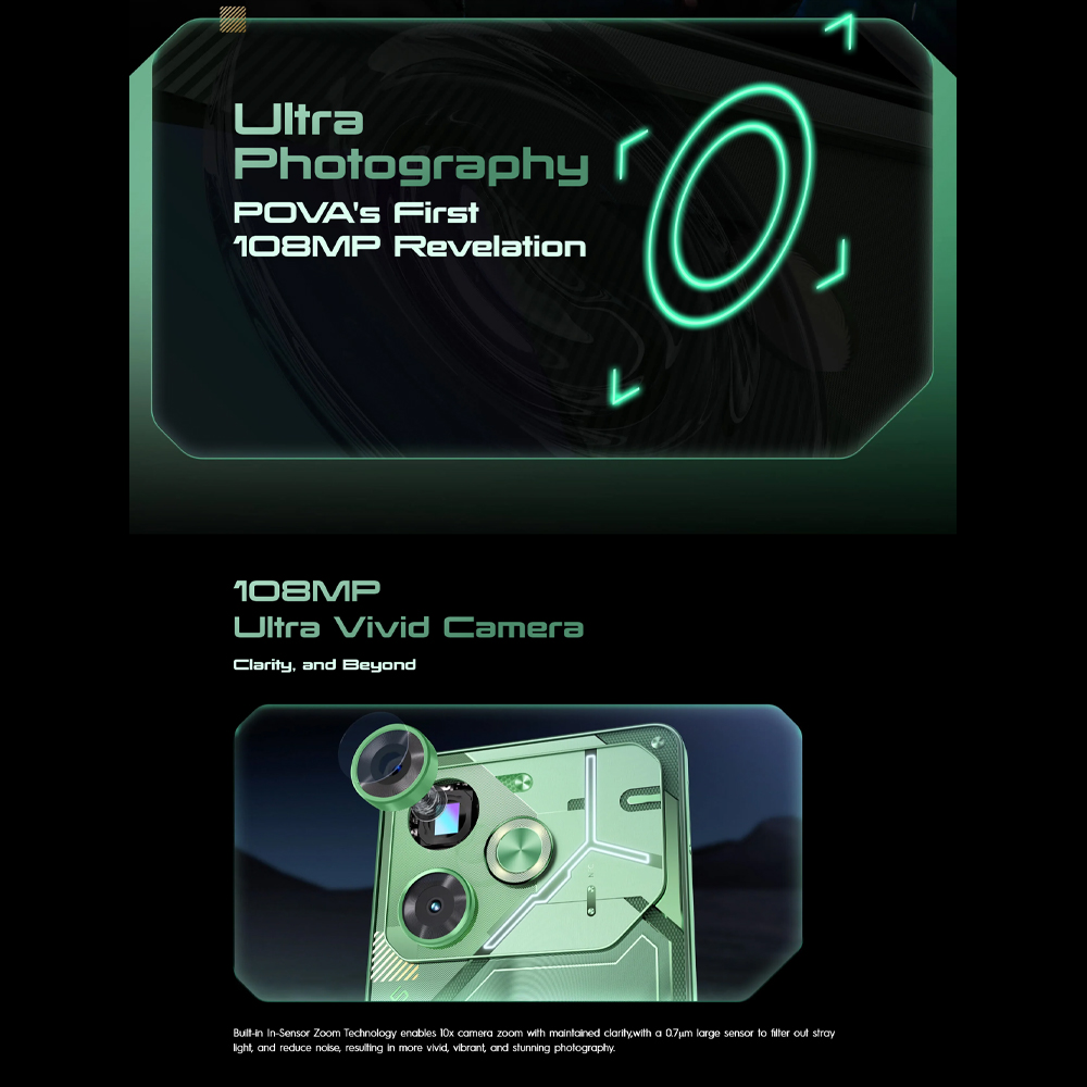 Tecno POVA 6 8GB+256GB | Mediatek Helio G99 Ultimate (6 nm) | Dual Sims | LTE