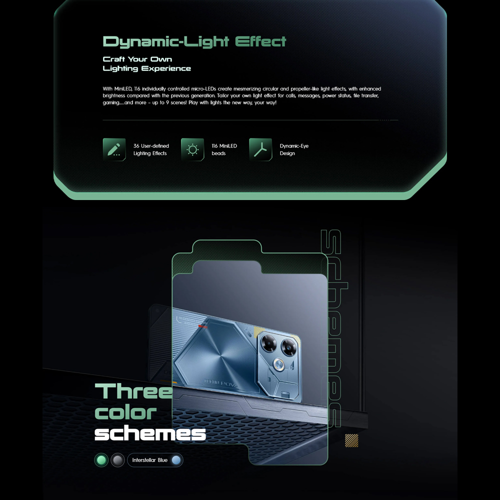 Tecno POVA 6 8GB+256GB | Mediatek Helio G99 Ultimate (6 nm) | Dual Sims | LTE