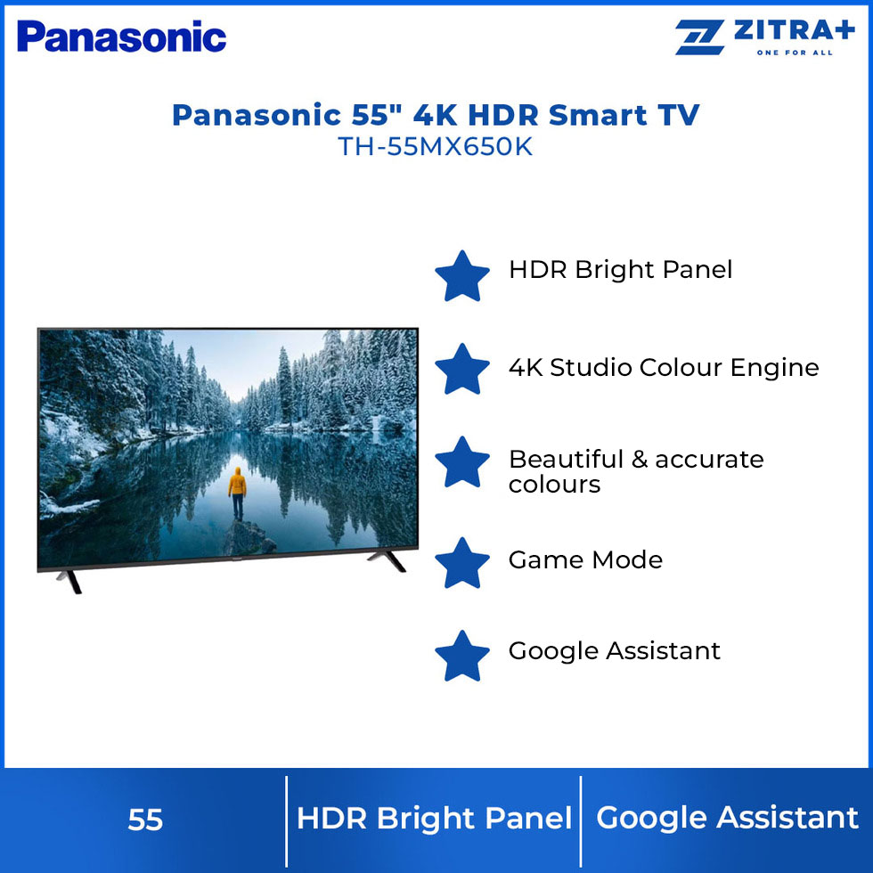 Panasonic 55" 4K HDR Smart TV TH-55MX650K | Google TV | Brilliant Contrast | 4K Colour Engine | Smart TV with 1 Year Warranty