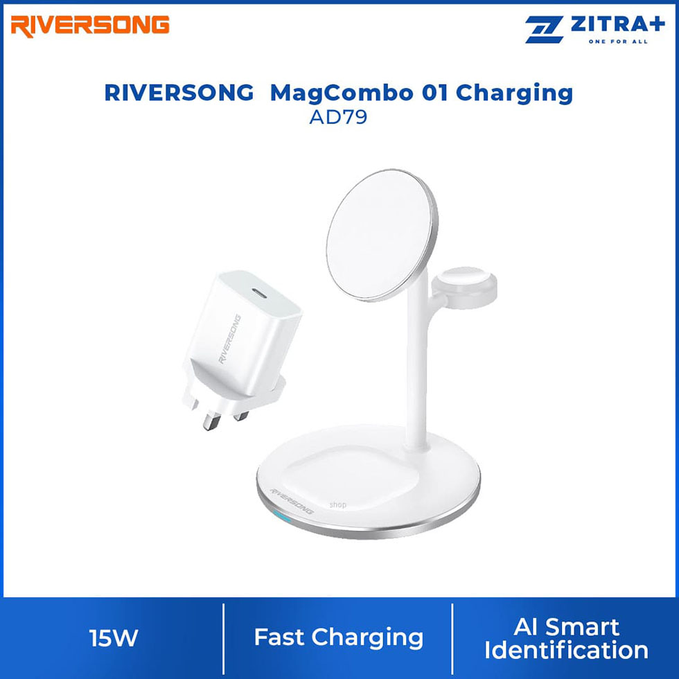 RIVERSONG  MagCombo 01 Charging AD79 | Smart Identification | 15 Max Total Power | Fast Charging | Charging with 1 Year Warranty