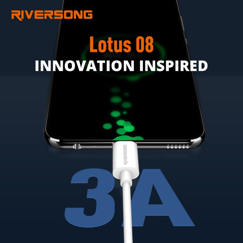RIVERSONG 1.2m Lotus 08 Type C Cable 3A Fast Charging CT71 |  Flexible Structure | 3A Fast Charging | OTG Data Synchronization | Charging with 1 Year Warranty