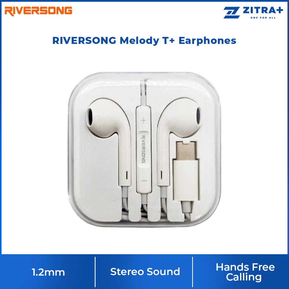 RIVERSONG Melody T+ Earphones | Stereo Sound | Hands Free Calling | Volume Control | Earphones with 1 Year Warranty