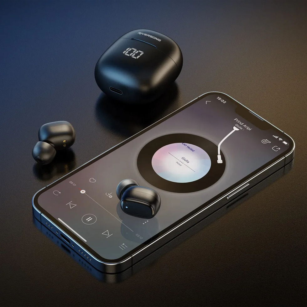 RIVERSONG Neo Pro 2 TWS |  Comfort Wearing | Digital LED Display | Acrylic Lens Design | EarBuds with 1 Year Warranty