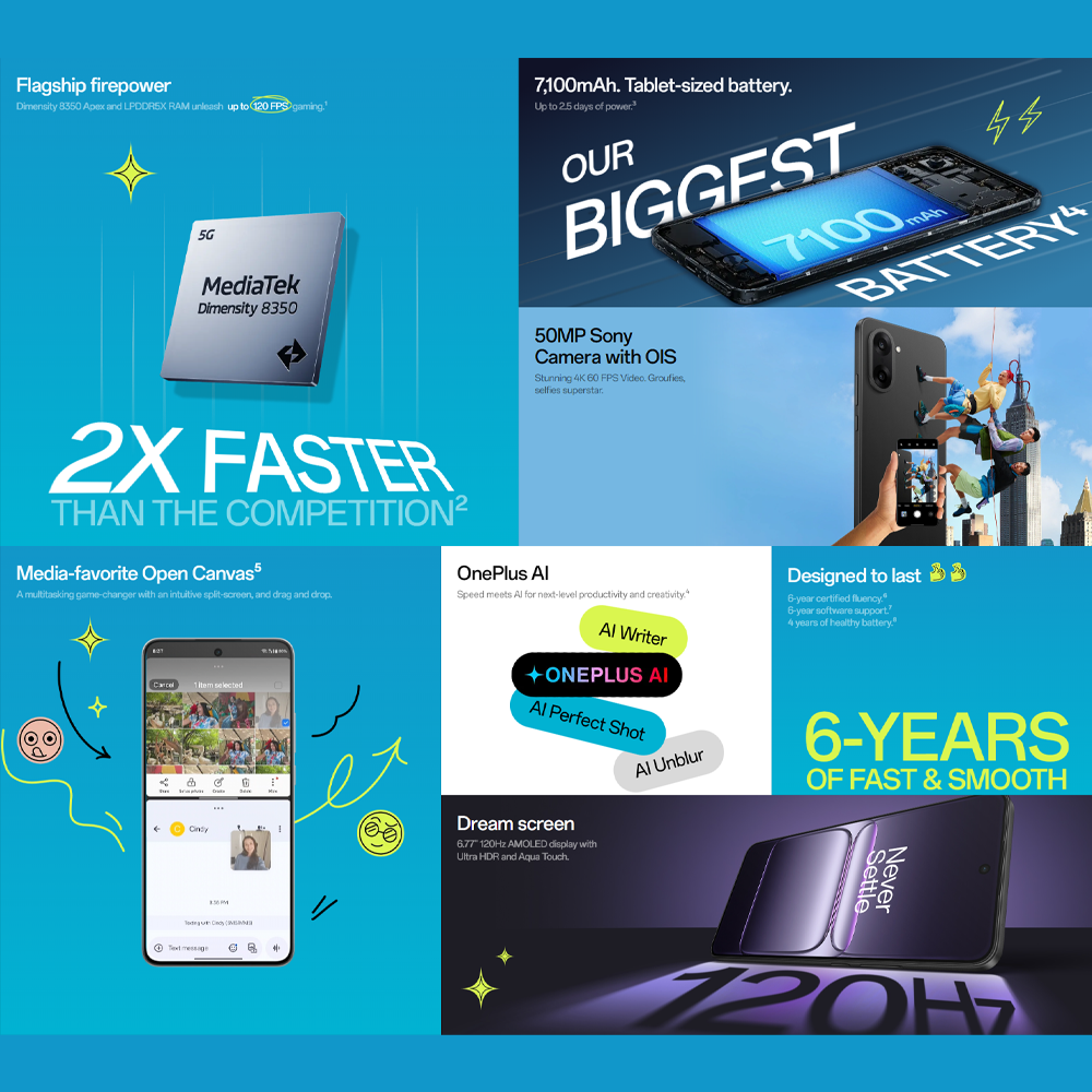 OnePlus Nord CE5 8GB+256GB | 6.67 inch | 50MP Rear Camera | Mediatek Dimensity 8350 Apex (4 nm) | Android 15, ColorOS 15