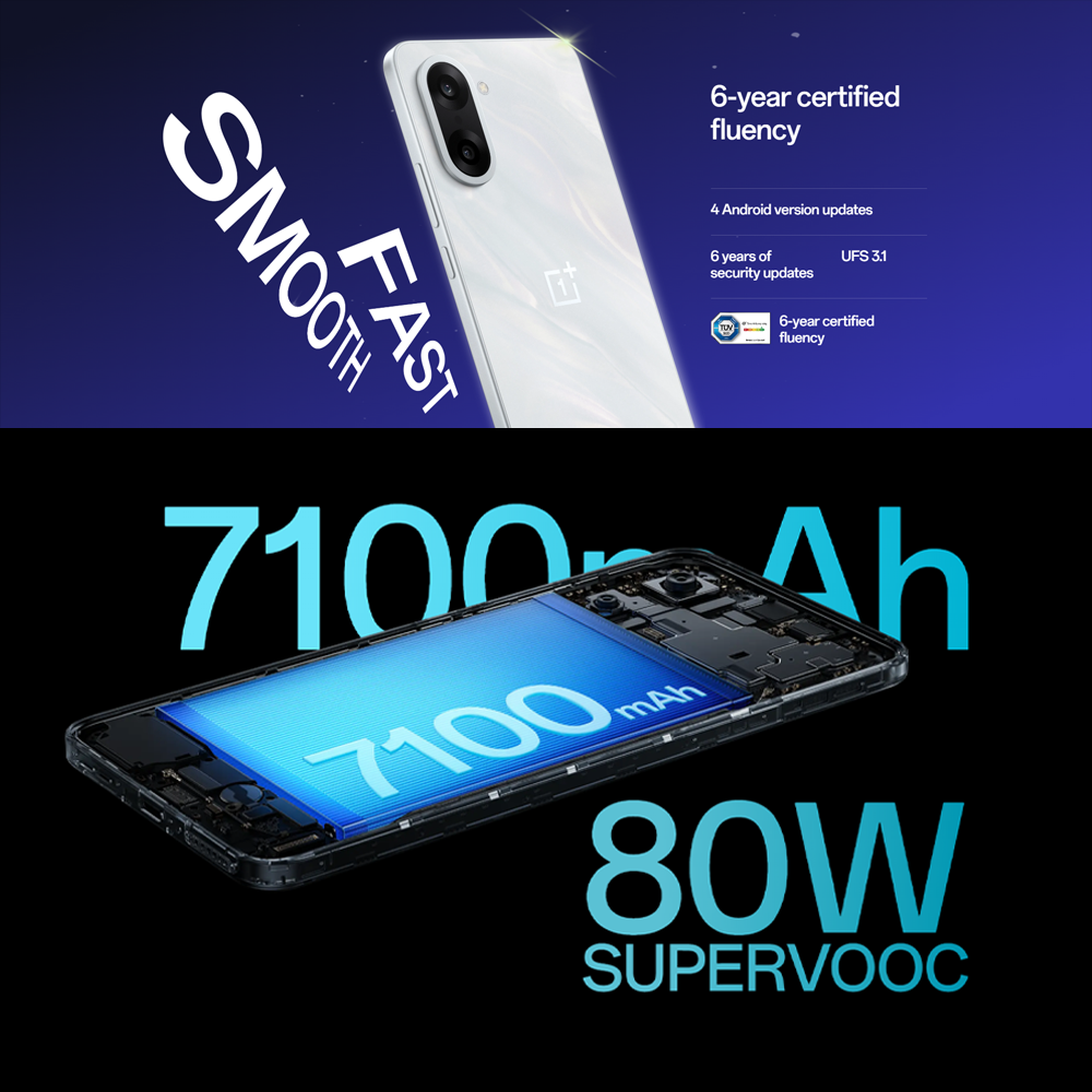 OnePlus Nord CE5 8GB+256GB | 6.67 inch | 50MP Rear Camera | Mediatek Dimensity 8350 Apex (4 nm) | Android 15, ColorOS 15