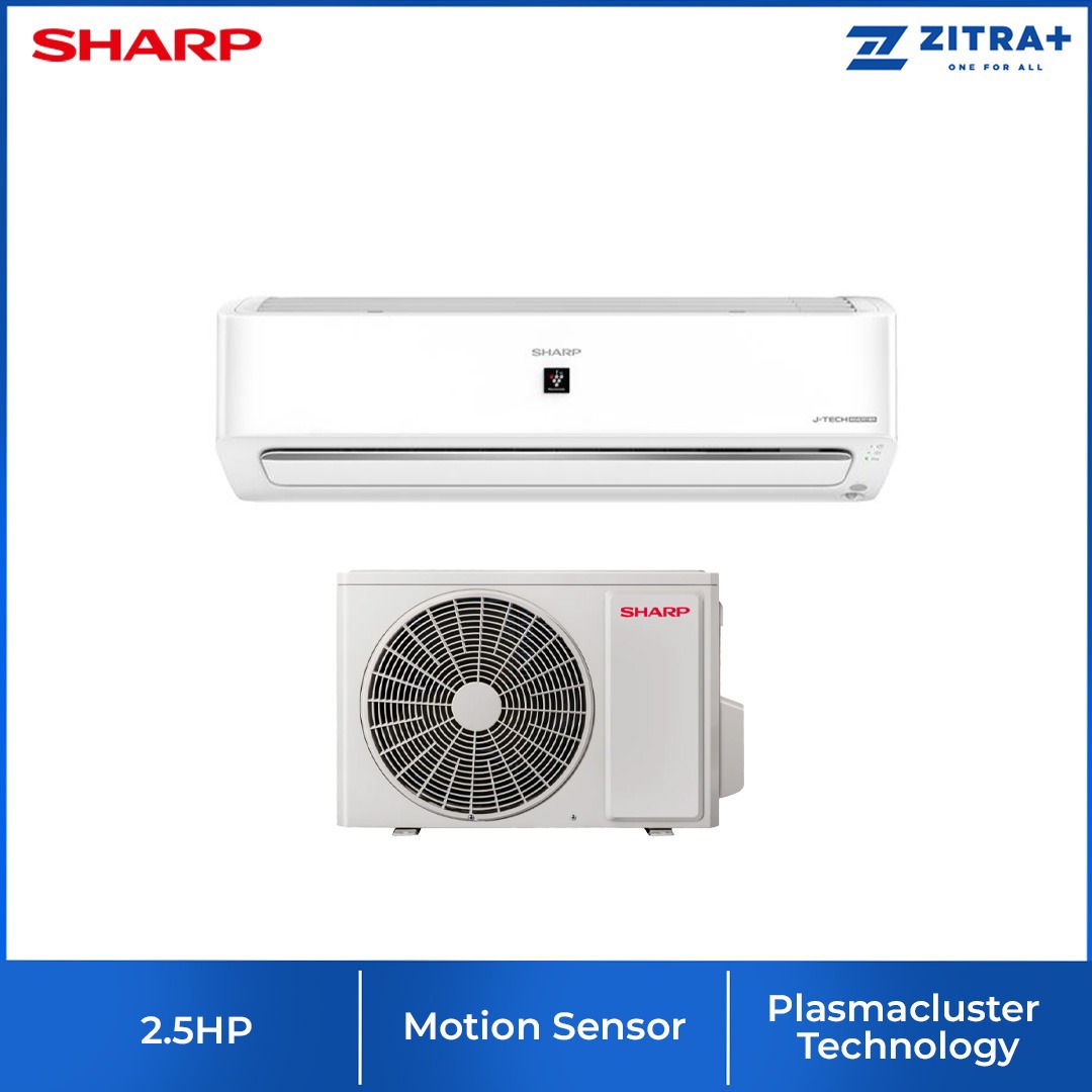 SHARP 1HP/1.5HP/2HP/2.5HP R32 AIoT J-Tech Inverter Plasmacluster Wall Mount Air Conditioner | 4-Way Auto Air Swing | Air Conditioner with 1 Year Warranty