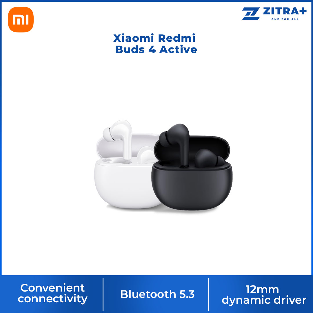 Xiaomi Redmi Buds 4 Active | Advanced Bluetooth | 12mm dynamic driver | Fast charging | Earbuds with 1 Year Warranty