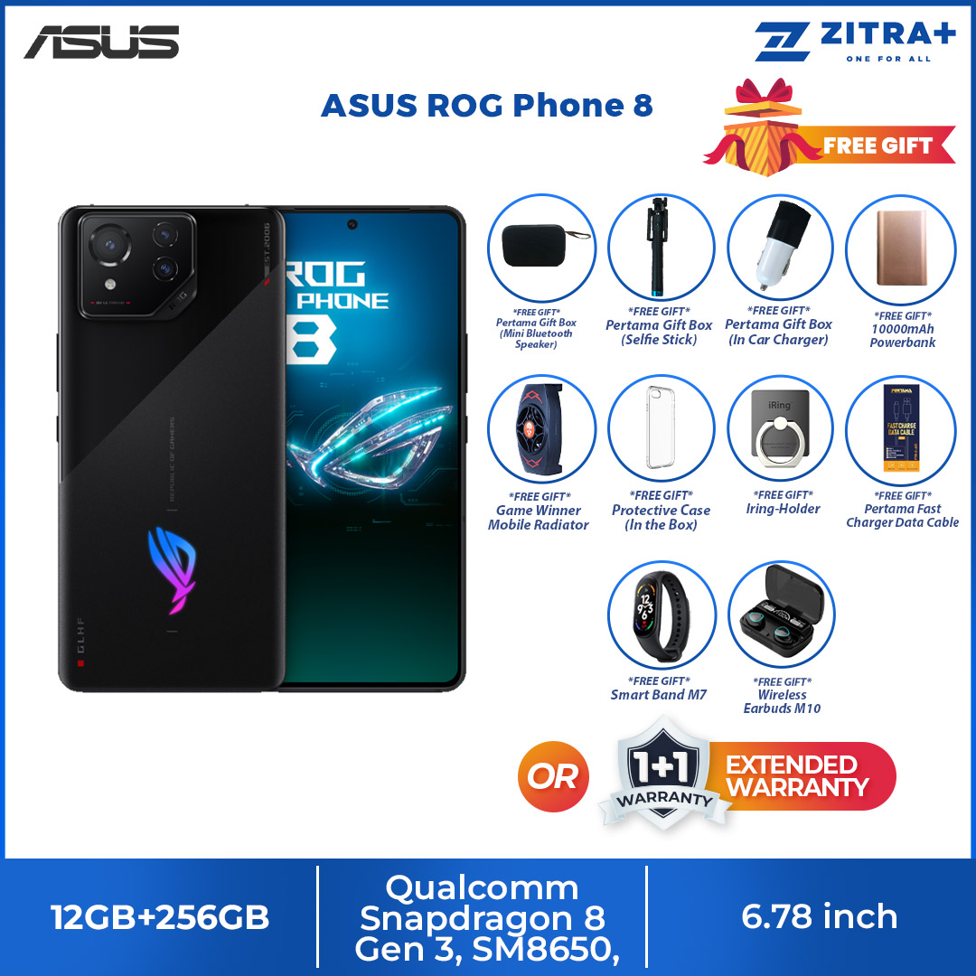ASUS ROG Phone 8 12GB+256GB | Macro Camera | AeroActive Cooler X | Gaming Phone | Smartphone with 1 Year Warranty
