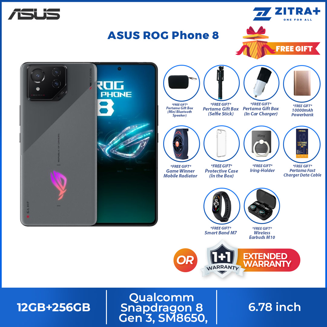 ASUS ROG Phone 8 12GB+256GB | Macro Camera | AeroActive Cooler X | Gaming Phone | Smartphone with 1 Year Warranty