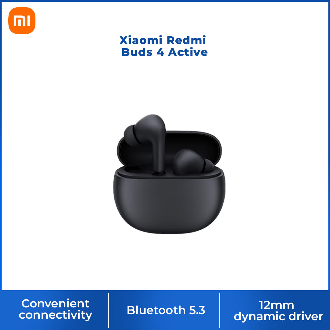 Xiaomi Redmi Buds 4 Active | Advanced Bluetooth | 12mm dynamic driver | Fast charging | Earbuds with 1 Year Warranty