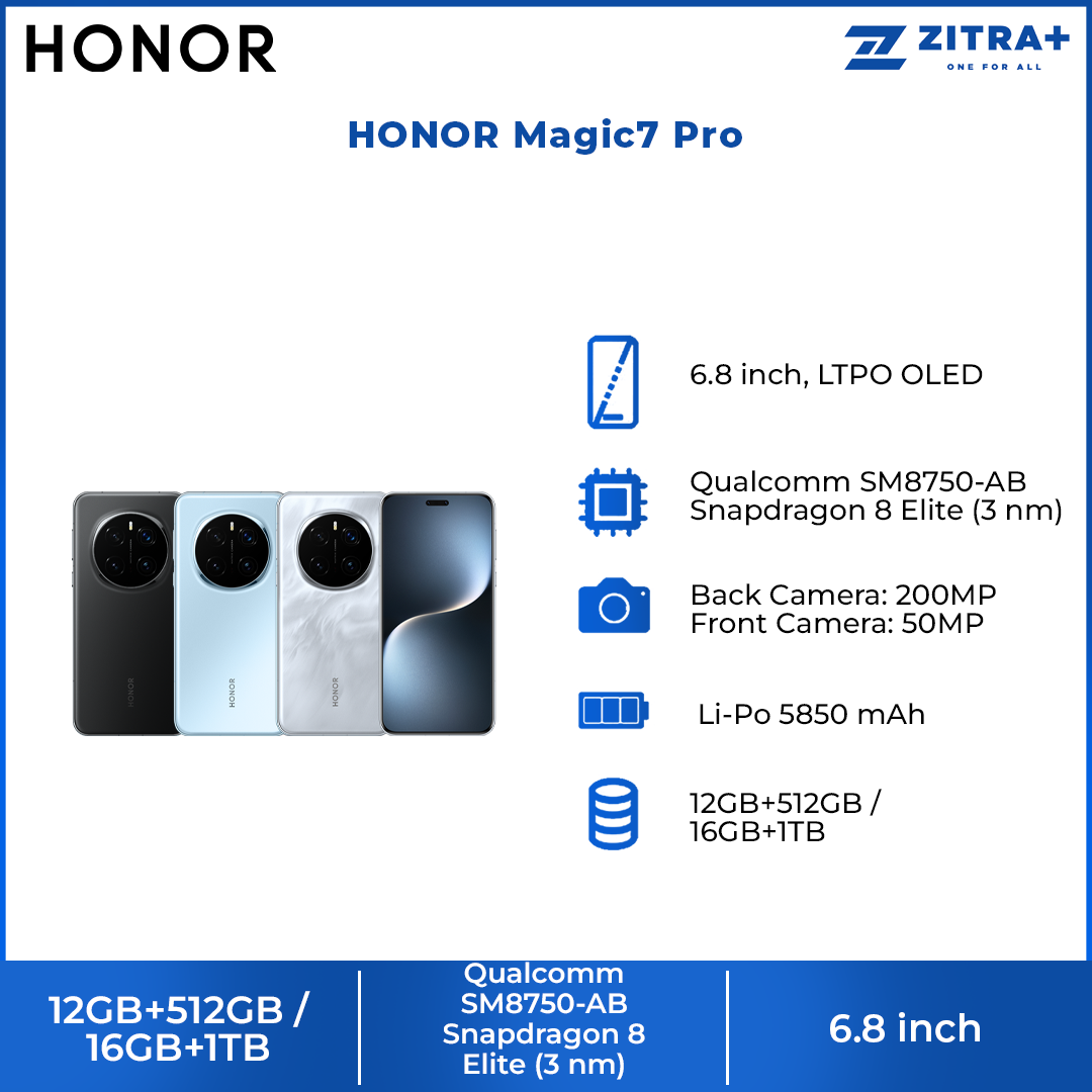 HONOR Magic7 Pro | 200MP Telephoto Camera | Snapdragon® 8 Elite Mobile Platform | 100W HONOR Wired SuperCharge