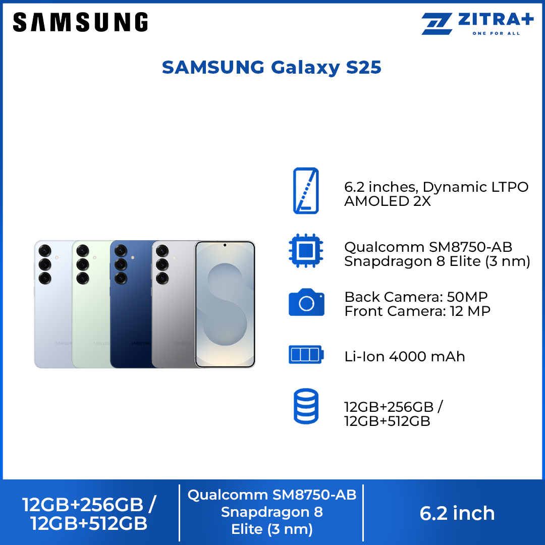 SAMSUNG Galaxy S25 |  Dynamic AMOLED 2X |  Qualcomm SM8750-AB Snapdragon 8 Elite | Unparalleled Battery Life