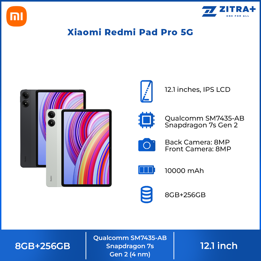 Xiaomi Redmi Pad Pro 5G | Snapdragon® 7s Gen 2 | 10000 mAh Battery | 120Hz 2.5K display | Quad speakers