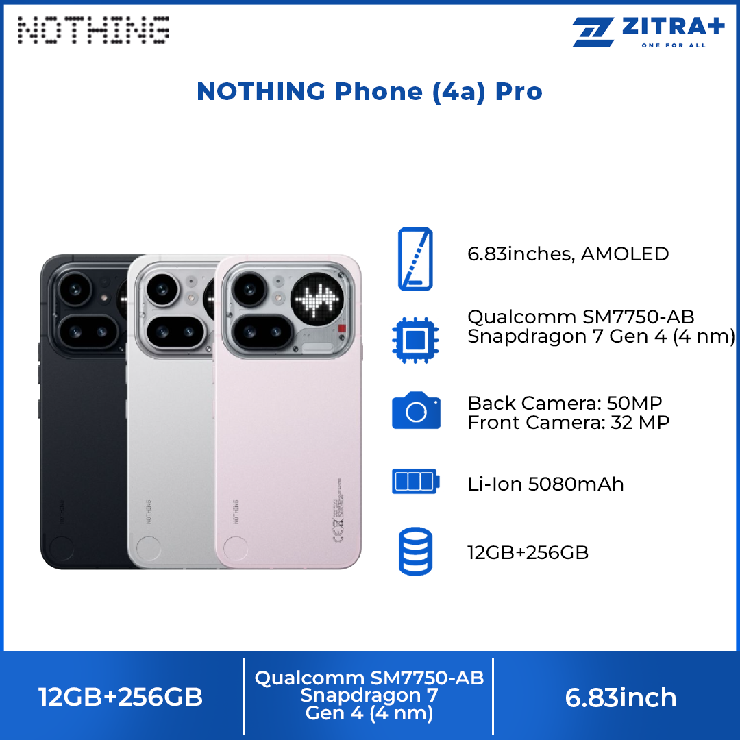 NOTHING Phone (4a) Pro 12GB+256GB | World’s first 140x ultra zoom* | 3 camera system with Sony sensor | Nothing OS with Essential AI tools