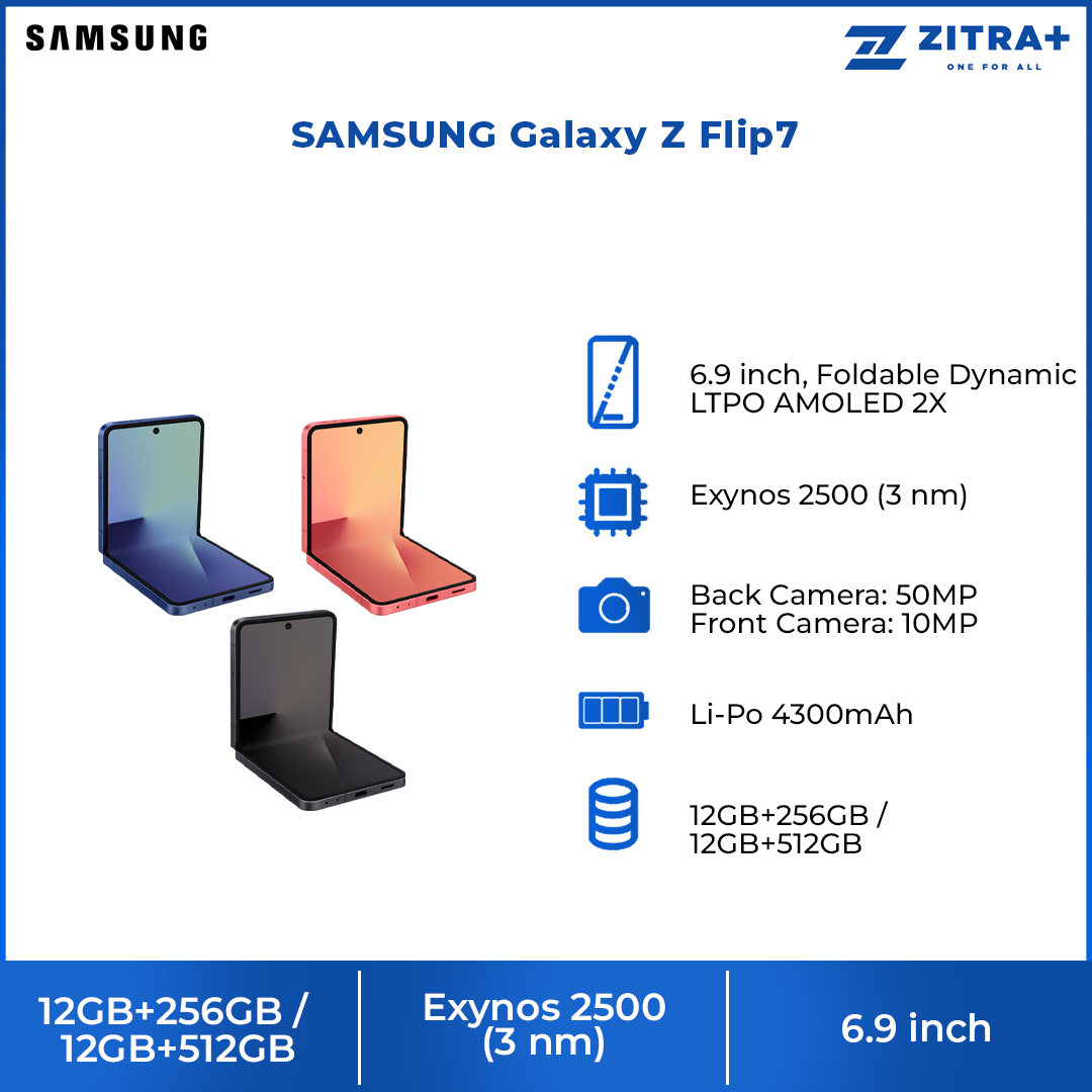 SAMSUNG Galaxy Z Flip7 | Our Largest FlexWindow | 50 MP Selfie Camera | Galaxy AI