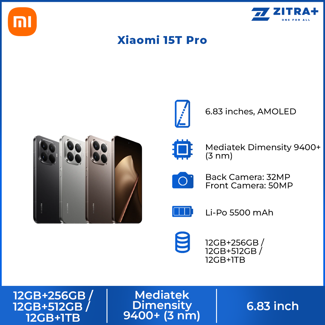 Xiaomi 15T Pro | MediaTek Dimensity 9400+ | 90W wired and 50W wireless HyperCharge | Leica 5x Pro telephoto, Spotlight Photography