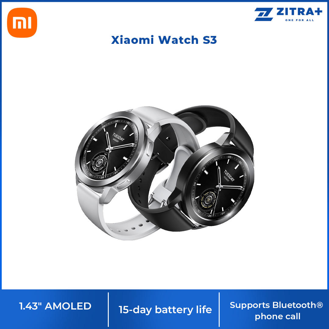 Xiaomi Watch S3 | Interchangeable  Bezel Design | Upgraded All-Round Health Monitoring | 1.43" Large AMOLED Display | 1  Year General Warranty