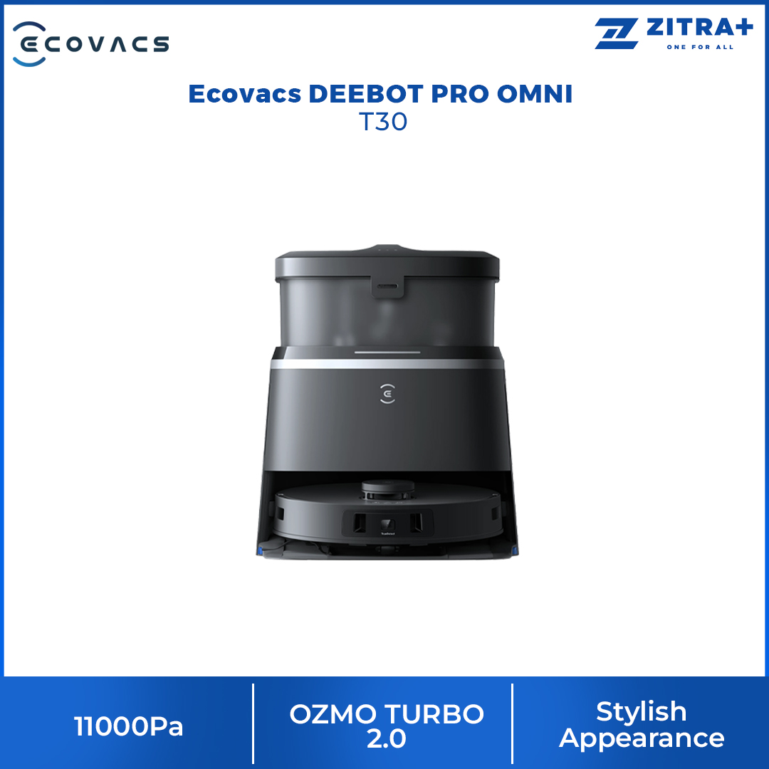 Ecovacs 11000Pa DEEBOT PRO OMNI T30 | Mini OMNI Station | Stylish Appearance | TruEdge Adaptive Edge Mopping