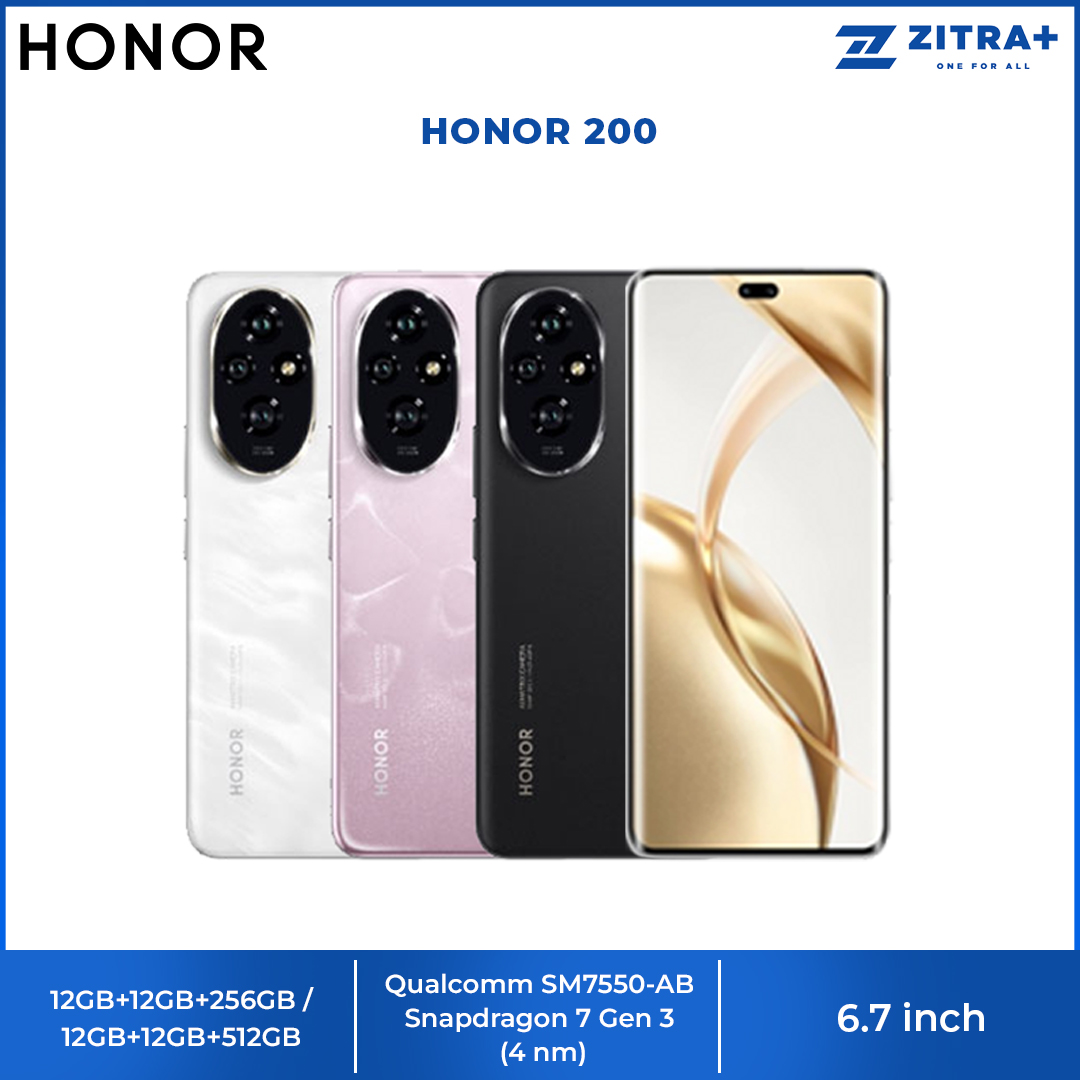 HONOR 200 12GB+256GB / 12GB+512GB | tudio-level Portrait Camera l Magic AI Experience | 100W Wired HONOR SuperCharge | Smartphone with 1 Year Warranty