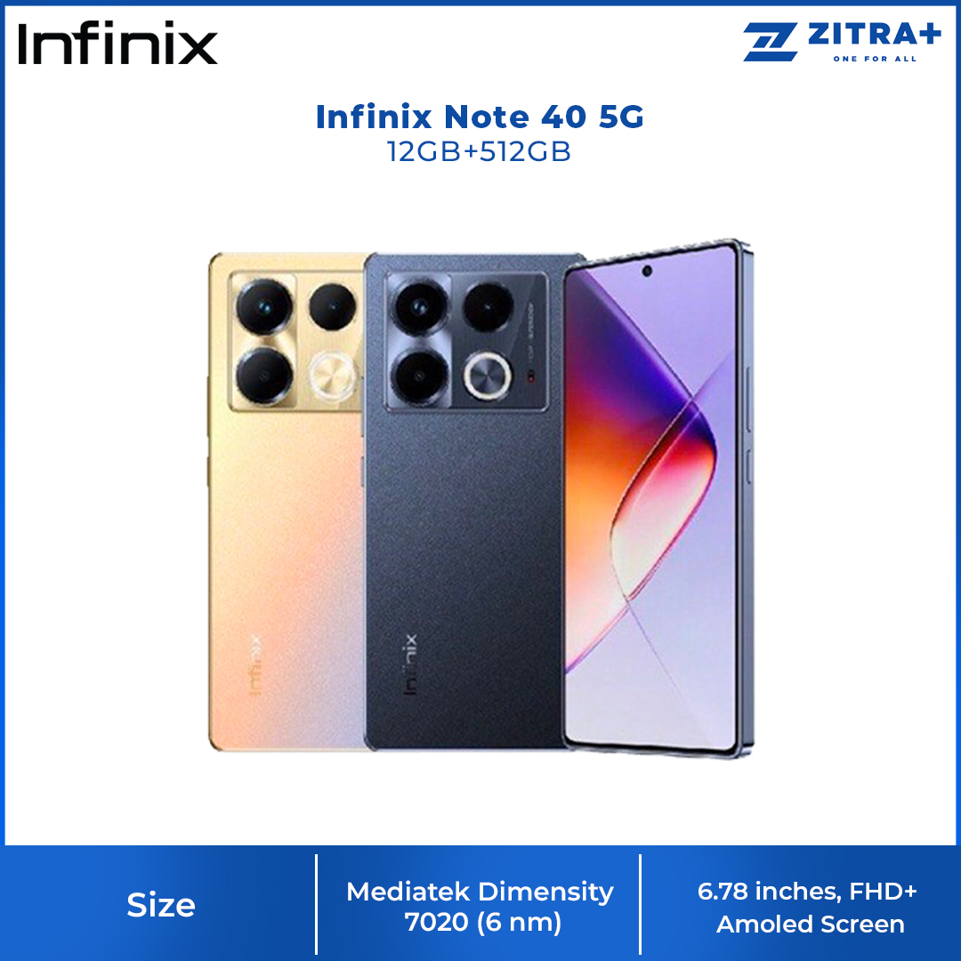 Infinix Note 40 5G 12GB+512GB | 5G Hyper Speed Forward | IP53 SplashProof | Multifunctional NFC | 1  Year General Warranty