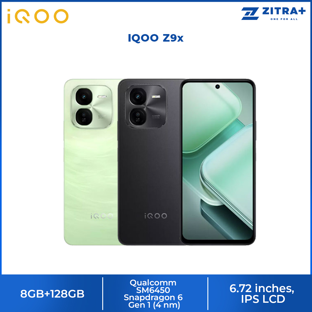IQOO Z9x 8GB+128GB  | 4 nm Snapdragon® 6 Gen 1 | 120 Hz Eye-Care Display | Dual Speaker and Audio Booster | 1  Year General Warranty