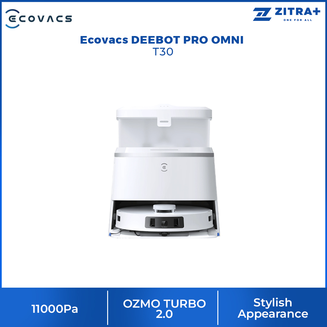 Ecovacs 11000Pa DEEBOT PRO OMNI T30 | Mini OMNI Station | Stylish Appearance | TruEdge Adaptive Edge Mopping